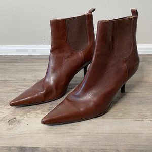 MICHAEL Michael Kors Pointed Toe Leather Booties